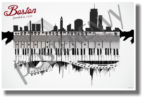 Boston - Music - NEW U.S State Travel Poster (tr515)