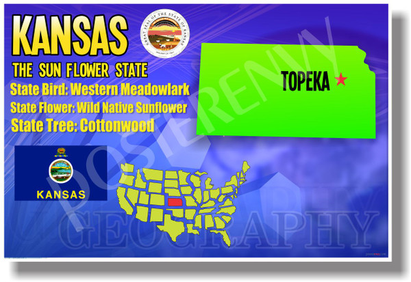 Kansas Geography - NEW U.S Travel Poster