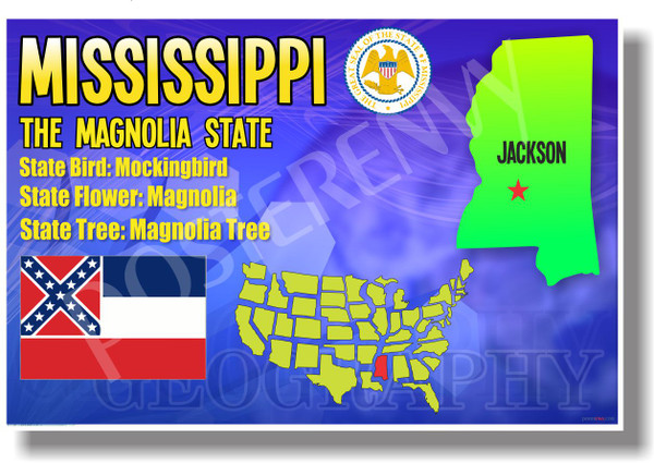 Mississippi Geography - NEW U.S Travel Poster (tr533)