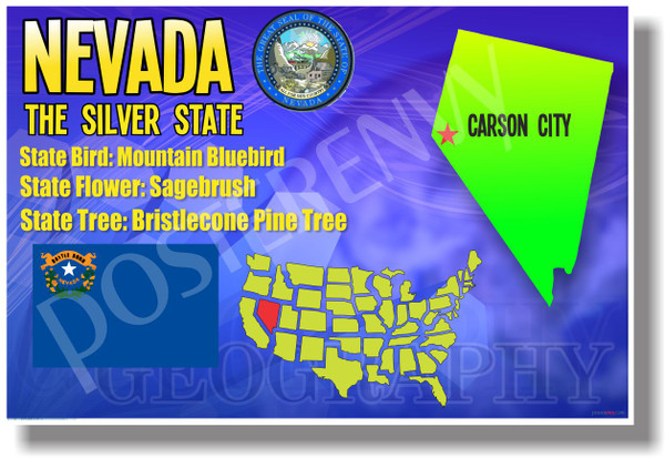 Nevada Geography - NEW U.S Travel Poster (tr536)