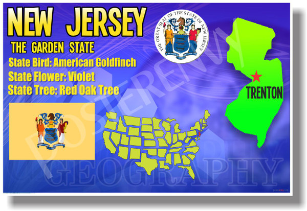 New Jersey Geography - NEW U.S Travel Poster (tr538)