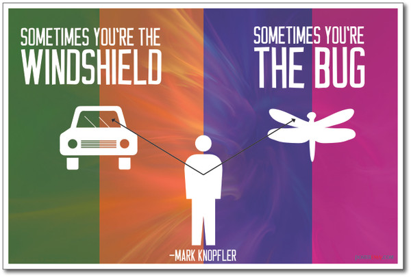 Sometimes You Are The Windshield - Mark Knopfler - NEW Classroom Motivational Quote Poster (cm1028)