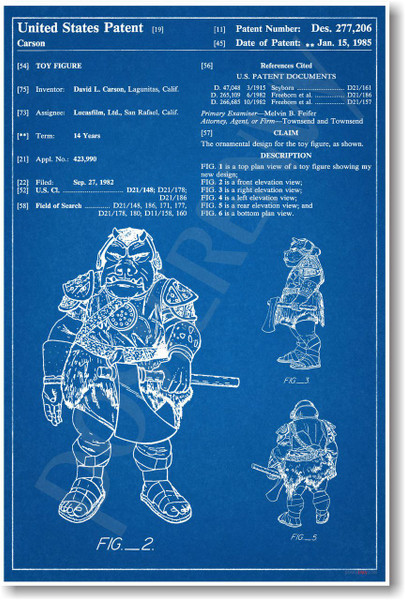 Star Wars - Gamorean Guard Patent - NEW Famous Invention Patent Poster (fa144) PosterEnvy