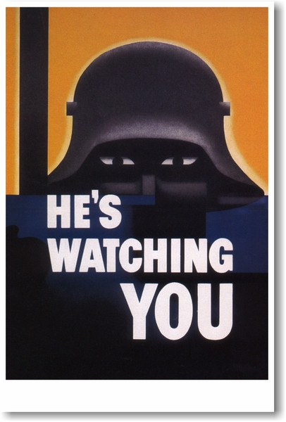 He's Watching You - Vintage 1942 Poster