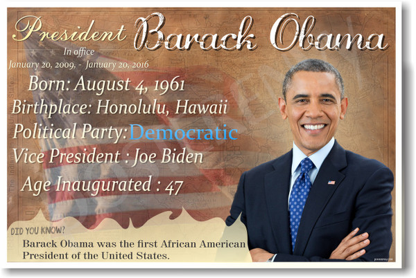 Presidential Series - U.S. President Barack Obama - New Social Studies Poster (fp415) PosterEnvy American History