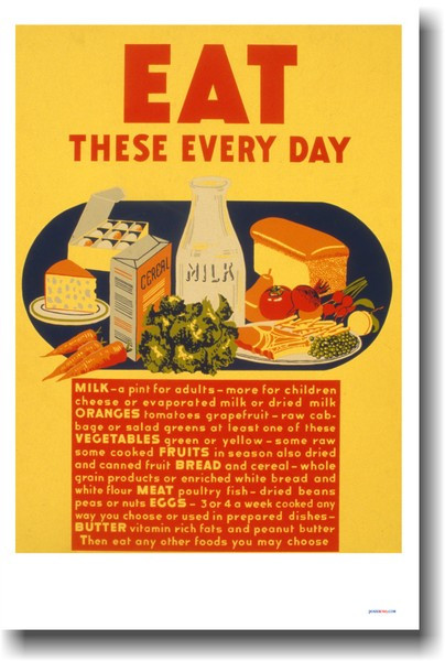 Vintage WPA Healthy Eating Food
