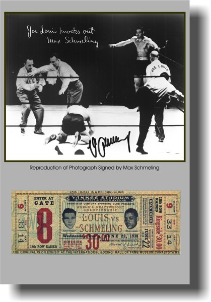 Joe Louis Knocks Out Max Schmeling Autographed