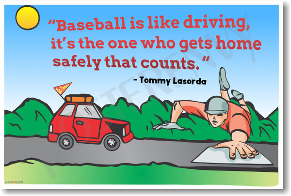 Baseball is Like Driving Tommy Lasorda NEW Sports Humor POSTER (hu397) Dodgers Manager PosterEnvy Joke Funny Humor