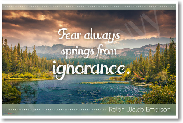 Fear Always Springs From Ignorance Ralph Waldo Emerson New Motivational Poster (cm1177) posterenvy writer author american quote gift nature