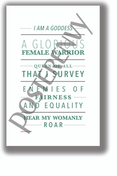 Womanly Roar - Parks & Rec - NEW Humorous Quote Poster