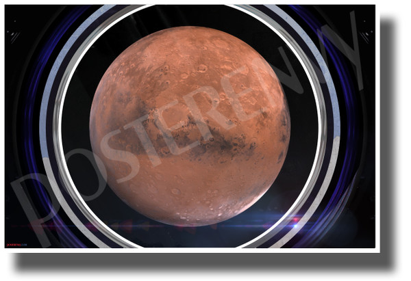 Mars in Spaceship Window - NEW Classroom Science Poster (ms343)
