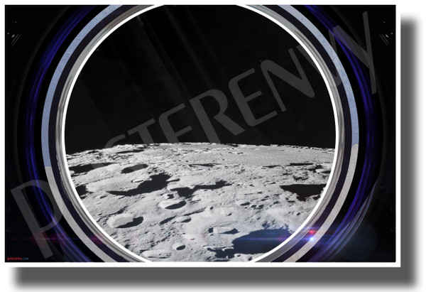 Moon Horizon in Spaceship Window - NEW Classroom Science Poster (ms346)