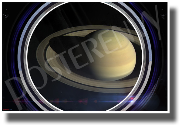 Saturn Horizon in Spaceship Window - NEW Classroom Science Poster