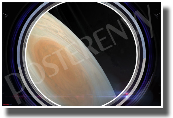 Jupiter Horizon in Spaceship Window - NEW Classroom Science Poster (ms348)