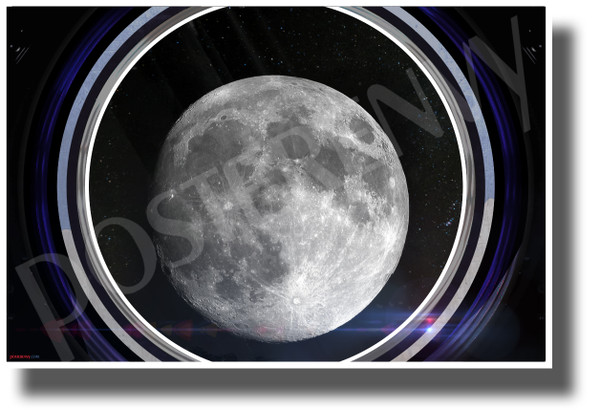 Moon View in Spaceship Window - NEW Classroom Science Poster