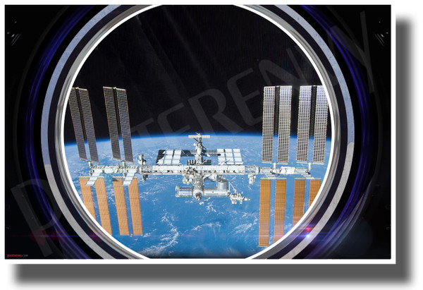 ISS View in Spaceship Window - NEW Classroom Science Poster
