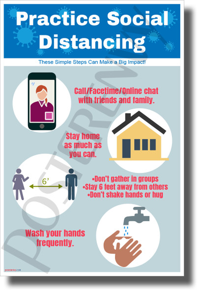 Practice Social Distancing - New Health Public Safety Prevention Poster