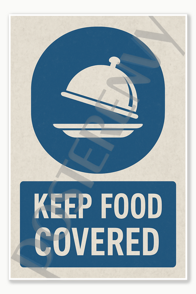Keep Food Covered - Food Safety Restaurant Poster Poster - 18 inch x 12 inch
