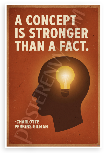 Charlotte Perkins Gilman "A Concept Is Stronger Than A Fact" Motivational 12"x18" US Made Poster