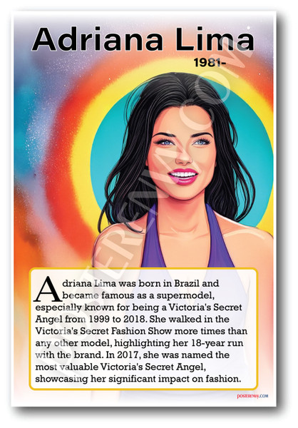 Adriana Lima - Brazilian Supermodel - Biography Poster 18 x 12 inch