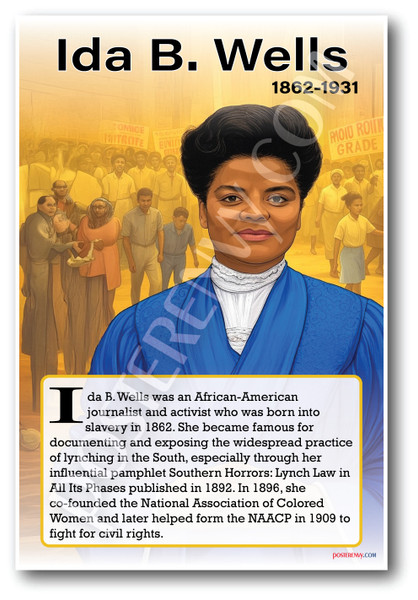 Ida B Wells - Civil Rights Leader - Biography Poster 18 x 12 inch