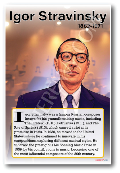Igor Stravinsky - Composer - Biography Poster 18 x 12 inch
