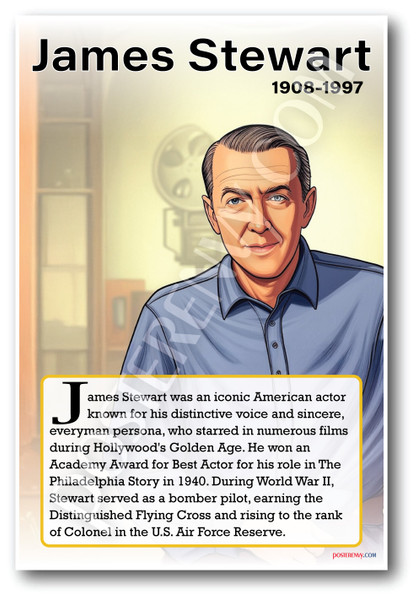 James Stewart - Hollywood Actor - Biography Poster 18 x 12 inch