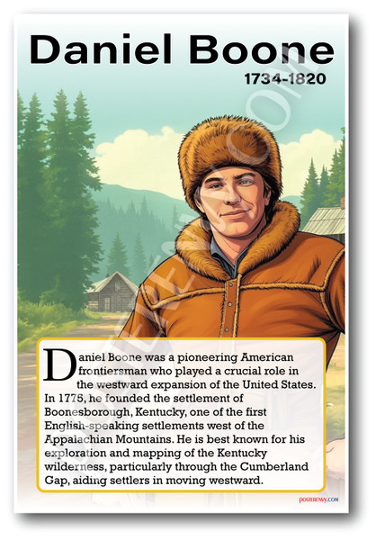 Daniel Boone - Frontiersman & Explorer - Biography Poster 18 x 12 inch
