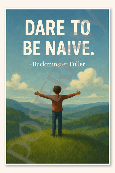 Dare to be naive - Buckminster Fuller Poster - 18 inch x 12 inch