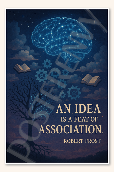 An idea is a feat of association - Robert Frost Poster - 18 inch x 12 inch