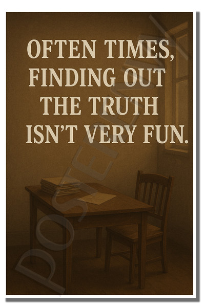 Often times, finding out the truth isn't very fun - Inspirational Poster - 18 inch x 12 inch