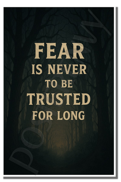 Fear is never to be trusted for long - Inspirational Poster - 18 inch x 12 inch