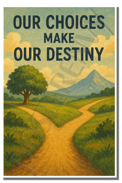 Our choices make our destiny - Inspirational Poster - 18 inch x 12 inch