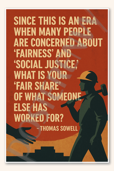 Since this is an era when many people are concerned about - Thomas Sowell Poster - 18 inch x 12 inch