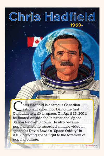 Chris Hadfield - Canadian Astronaut - Biography Poster 18" x 12"