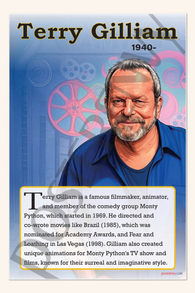 Terry Gilliam - Monty Python Director & Animator - Biography Poster 18" x 12"