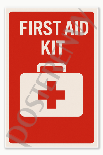 Safety and Emergency Signs first aid kits - English Poster - 18 inch x 12 inch