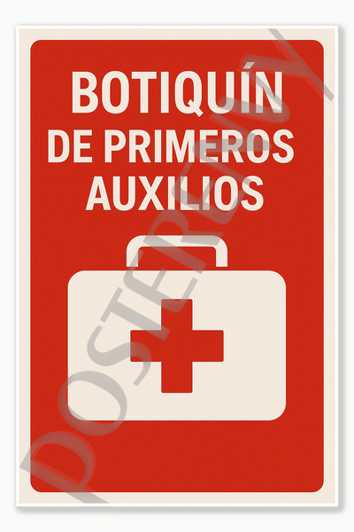 Safety and Emergency Signs first aid kits - Portuguese Poster - 18 inch x 12 inch