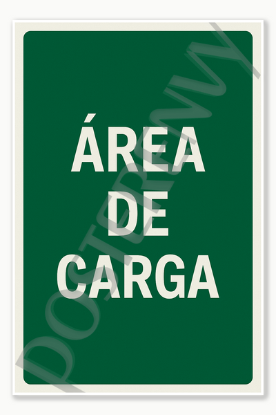 Safety and Emergency Signs Loading Area - Spanish Construction sites commercial Poster - 18 inch x 12 inch