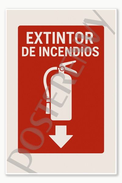 Safety and Emergency Signs Fire extinguisher locations - Spanish Poster - 18 inch x 12 inch