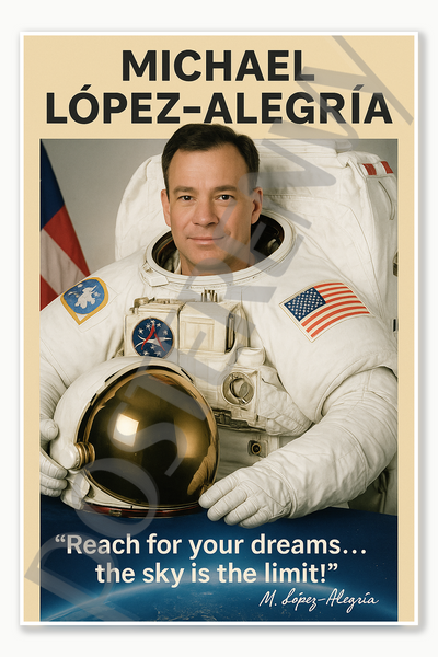 Michael López Alegría Famous Hispanic Latino NASA American Space Astronaut Poster - 18 inch x 12 inch
