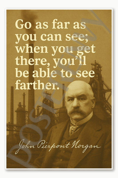 John Pierpont Morgan Go as far as you can see Industrialist Banker American Entrepreneur Capitalist Poster - 18 inch x 12 inch