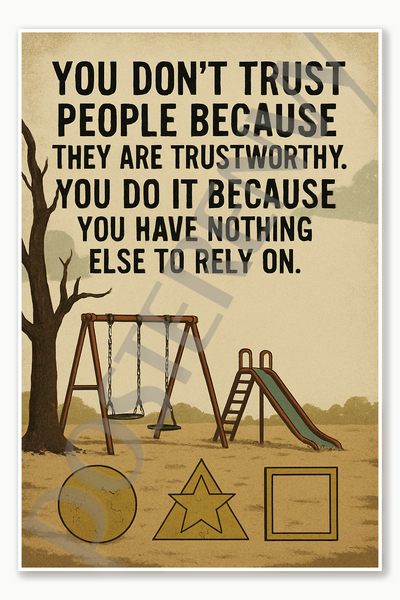 You don't trust people because they are trustworthy You do it because have nothing else to rely on - Squid Game Poster - 18 inch x 12 inch