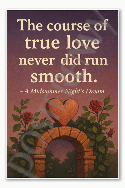 The course of true love never did run smooth – A Midsummer Night's Dream Poster - 18 inch x 12 inch