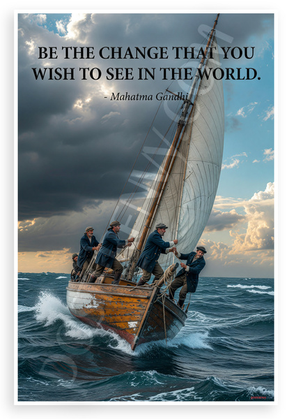 Mahatma Gandhi "Be the Change You Wish to See" Inspirational 12x18 US Made Poster
