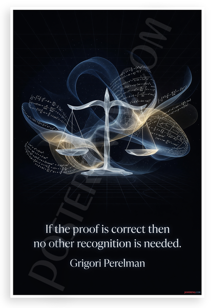 Grigori Perelman "If the Proof is Correct Then No Other Recognition is Needed" Math Inspirational 12x18 US Made Poster