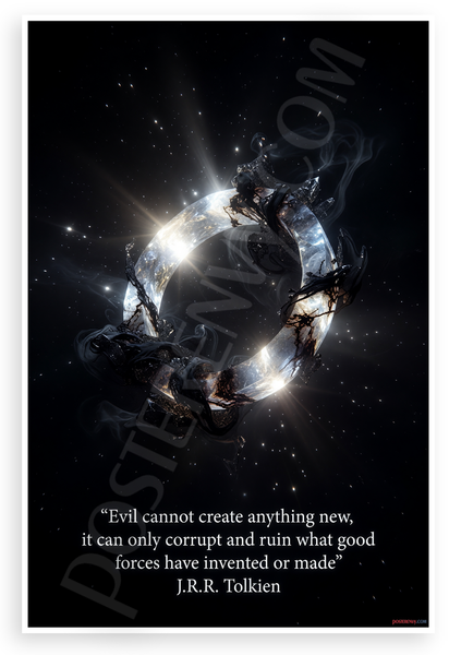 J.R.R. Tolkien "Evil Cannot Create Anything New" Inspirational 12x18 US Made Poster