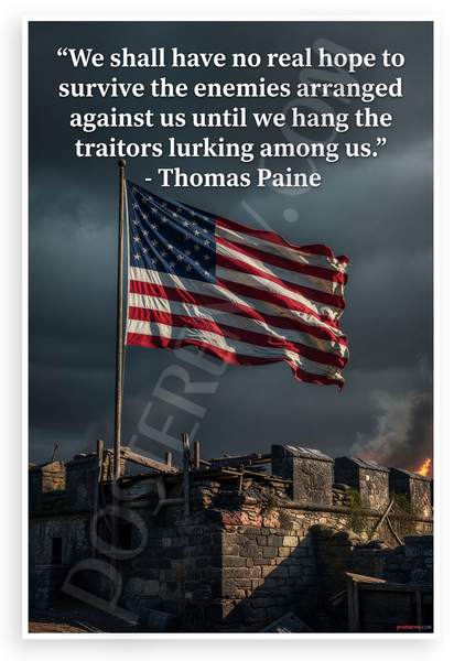 Thomas Paine "Hang the Traitors Lurking Among Us" Patriotic 12x18 US Made Poster
