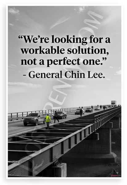 General Chin Lee "Workable Solution Not Perfect" Inspirational 12"x18" US Made Poster