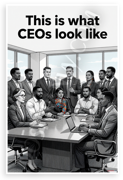 This is What CEOs Look Like Diverse Boardroom Illustration 12x18 US Made Poster